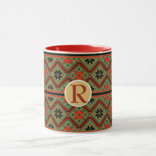 Mug Folklore Personnalisé Monogramme ROUGE VERT Co