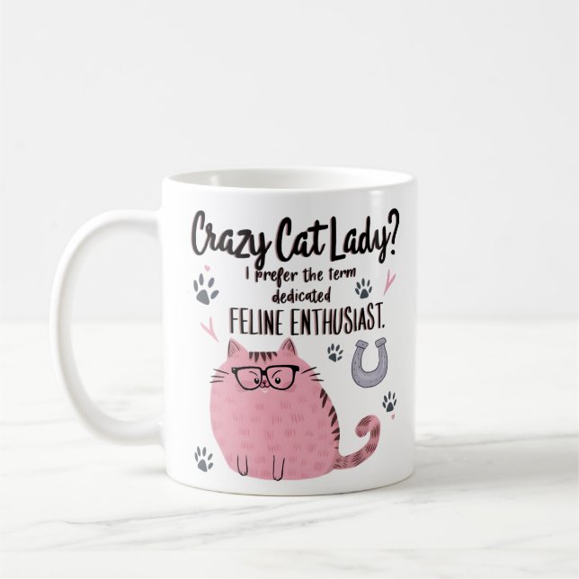 Mug Folle de chats ? Cadeau drôle pour amateur de chat (Gauche)