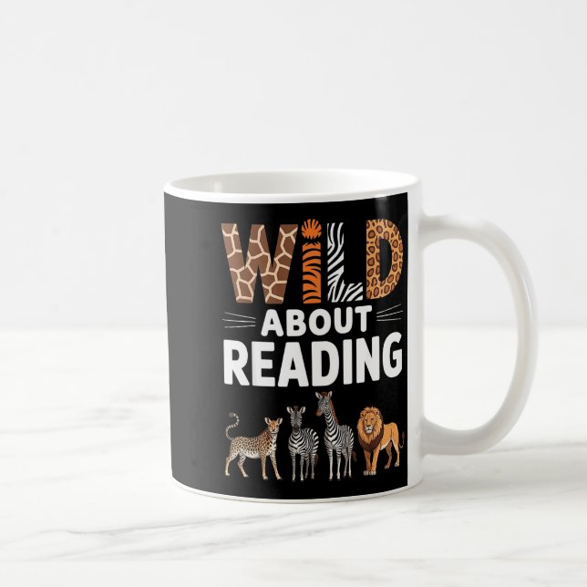 Mug Folle de lecture amateur de livres rétro sur les a (Droite)