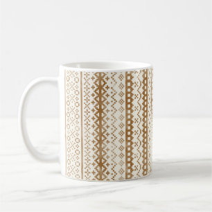Mug Foncé Fair Isle Knit Aquarelle Cabincore brun