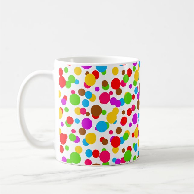 Mug Fond blanc coloré à pois (Gauche)