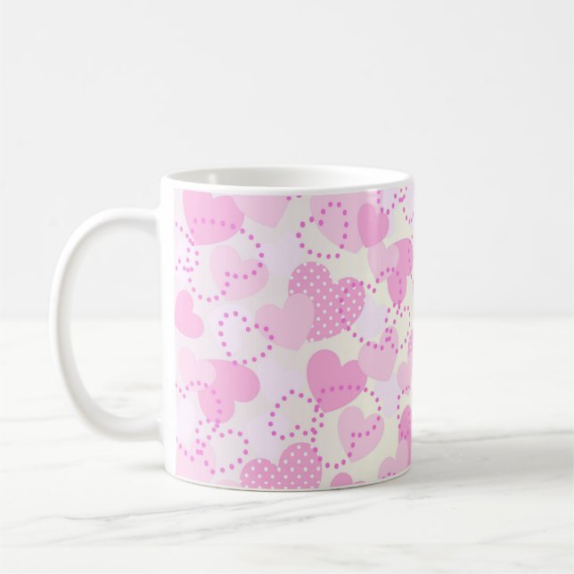 Mug Fond de coeurs roses pour la Saint-Valentin-38923 (Gauche)