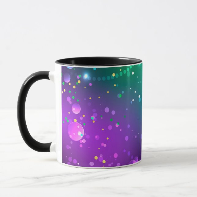 Mug Fond festif violet de Mardi Gras (Gauche)