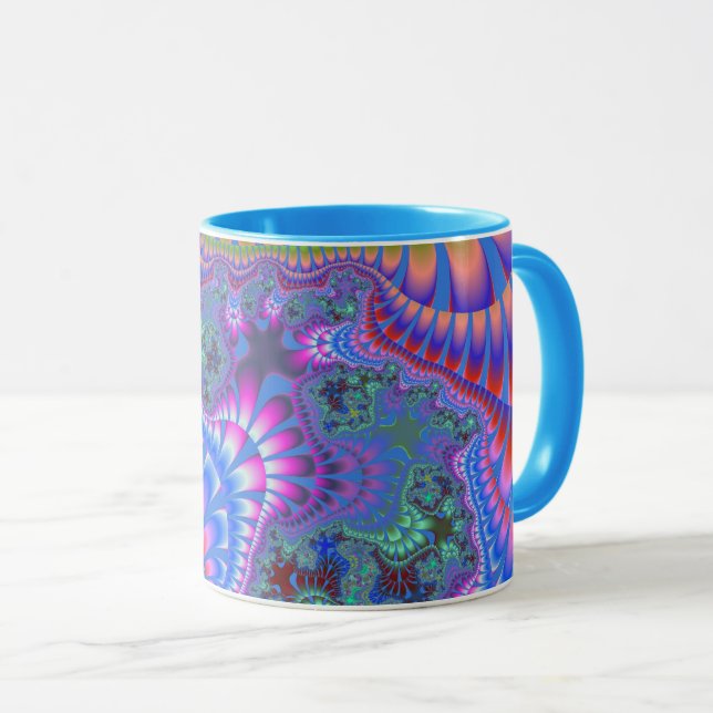 Mug Fonte arc-en-ciel bleu (Devant droit)