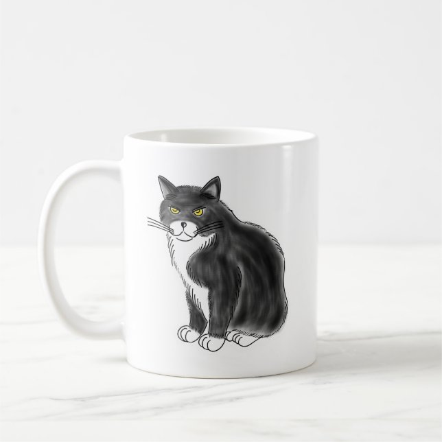 Mug FooFooCat : Chat pelucheux enorme de smoking (Gauche)