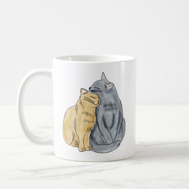 Mug FooFooCat : Étreindre des chats d'amour (Gauche)