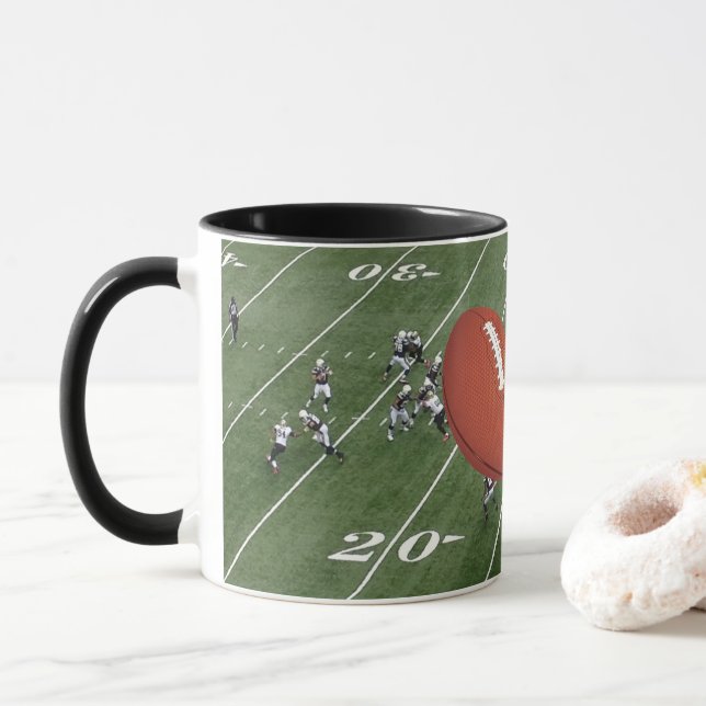 Mug Football Jeu en cours Football personnalisation (Avec donut)