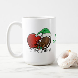Mug Football Noël C'Est La Saison Rouge Vert Brown
