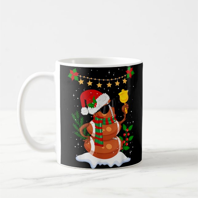 Mug Football Snowman Santa Hat Joyeux Noël (Gauche)