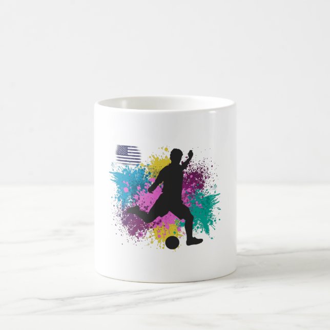 Mug Football USA Grungy Couleur Splashes (Centre)
