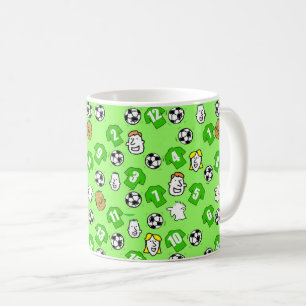 Mug Footballs, Chemises vertes, & Fans Motif plus gran