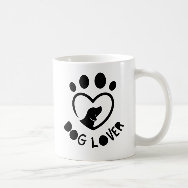 Mug For dog lovers with the quote "Dog lover" (Droite)