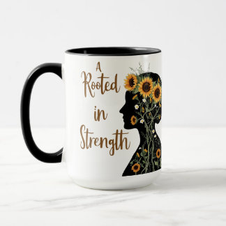 Mug Force enracinée Maman - Arte en silhouette floriss