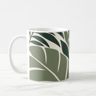 Mug Forest Sage Tropical Leaf Silhouette