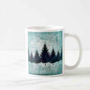 Mug Forêt à feuillage persistant rustique affligée de