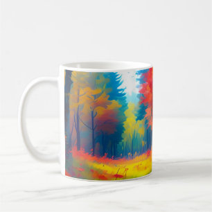 Mug Forêt aux arbres et fleurs colorés-47560