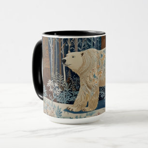 Mug Forêt bohème d'hiver de l'ours blanc rétro