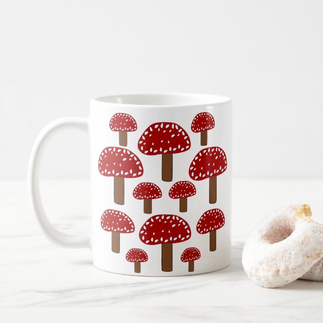 Mug Forêt champignon amanite tue-mouches rouge (Avec donut)