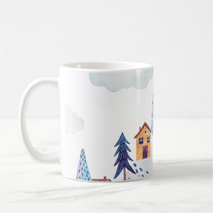 Mug Forêt d'aquarelle : Illustration du paysage idylli