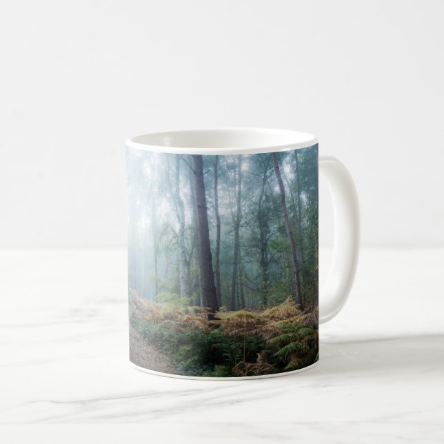 Mug Forêt | Dark Foggy Woods Norfolk UK (Devant droit)