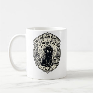 Mug Forêt de champignons Fée Chat Drôle Chat Graphique