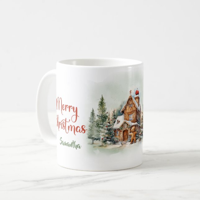 Mug Forêt de Noël confortable avec gnome (Devant gauche)