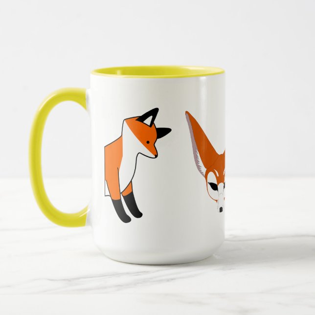Mug Forêt de renards animaux Fête de bureau Pluie d'ar (Gauche)