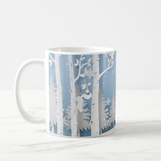 Mug Forêt d'hiver avec écureuils (Gauche)
