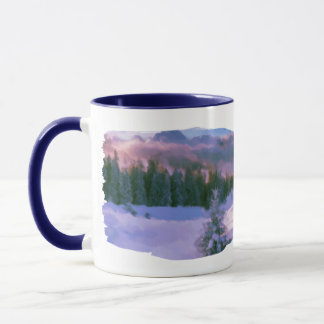 Mug Forêt D'Hiver Firs Purple Lumière Reflétant Sur La