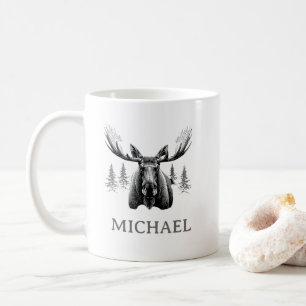 Mug Forêt d'hiver Moose Woodland Personnalisé  