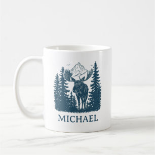 Mug Forêt d'hiver Moose Woodland Personnalisé  