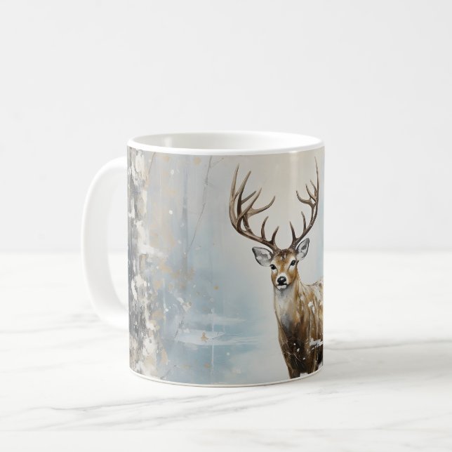Mug Forêt givre Cerf (Devant gauche)