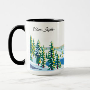 Mug Forêt hivernale vintage du Parc national de Yellow