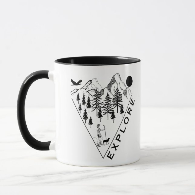 Mug Forêt minime de pins paysagers (Gauche)