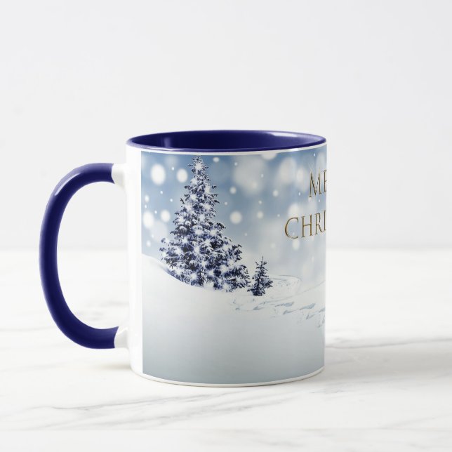 Mug Forêt neige Renard rouge Contemporain Joyeux Noël (Gauche)