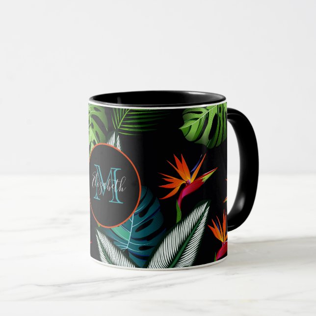 Mug Forêt noire feuillage vert feuille (Devant droit)