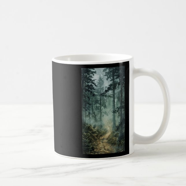 Mug Forêt panoramique de brouillard Forêt Arbres brume (Droite)