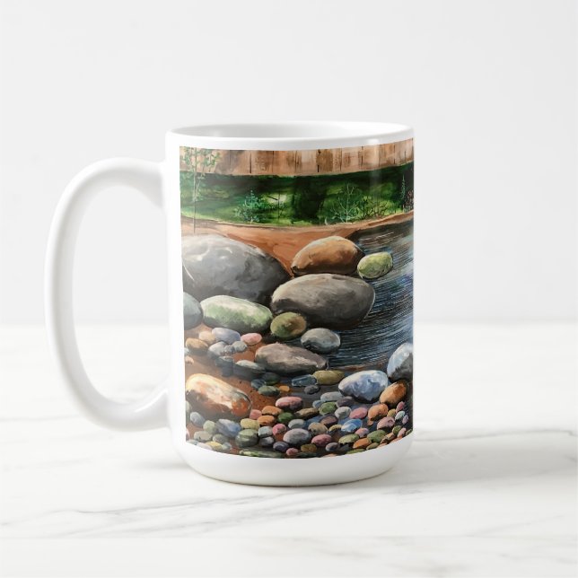 Mug Forêt peinte à la main avec ruisseau (Gauche)