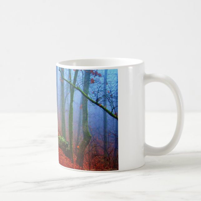 Mug Forêt peinte Automne Brouillard bleu (Droite)