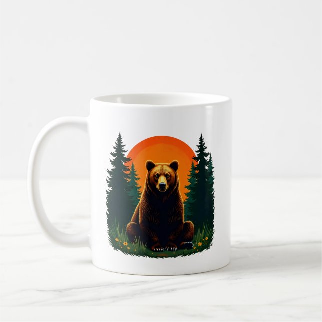 Mug Forêt Rétro Faune Ours Extérieur Nature  (Gauche)