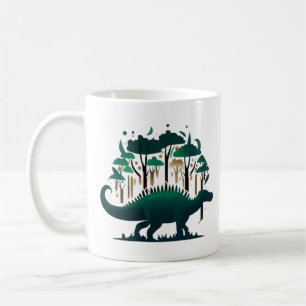 Mug Forêt unique de Stegosaurus Dinosaur Vert