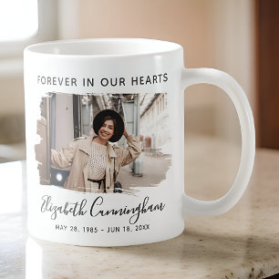 Mug Forever in our Hearts Photo Memorial personnalisé