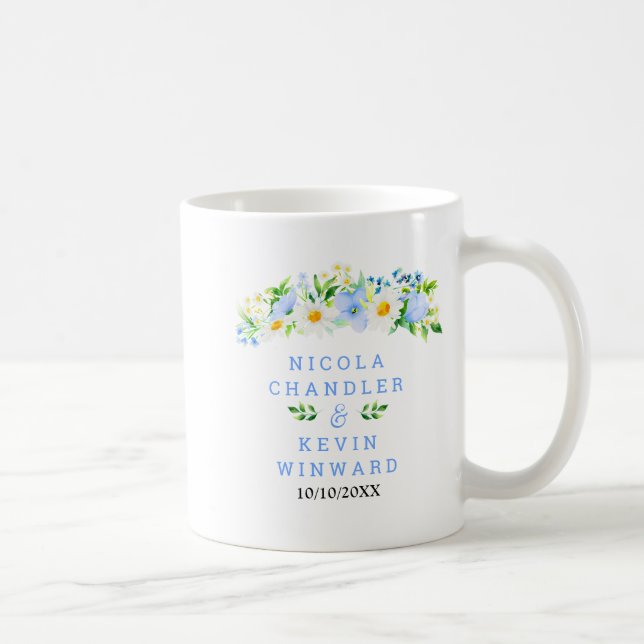 Mug Forget-Me-Nots and Daisies Floral Wedding (Droite)