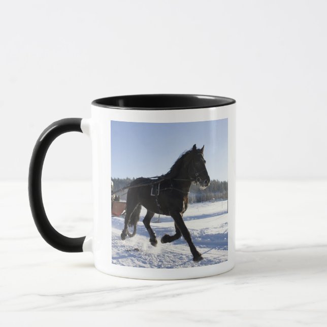 Mug Formation des chevaux dans un paysage hivernal, (Gauche)