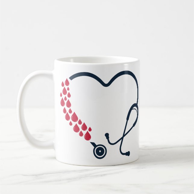Mug Forme cardiaque stéthoscope (Gauche)