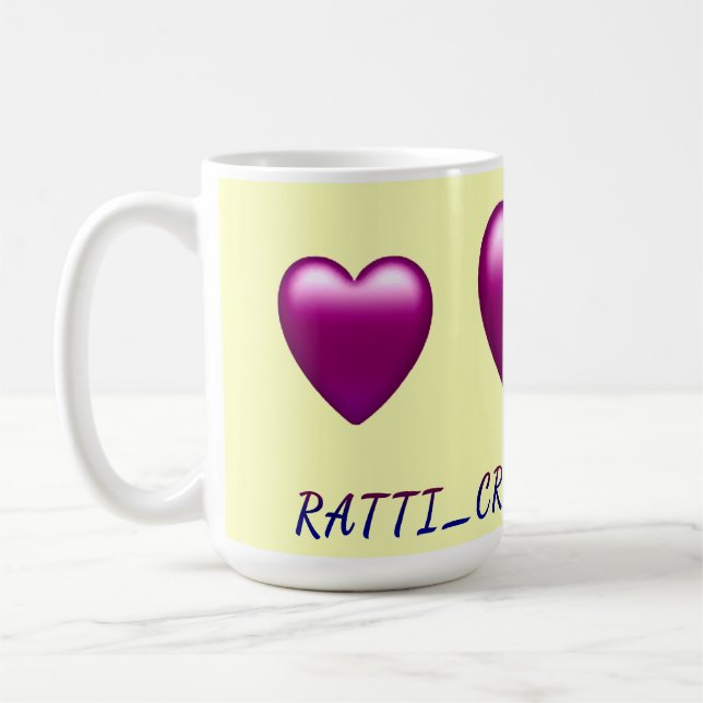 Mug Forme de cœur bordeaux design "Ratti_Creative_Arts (Gauche)
