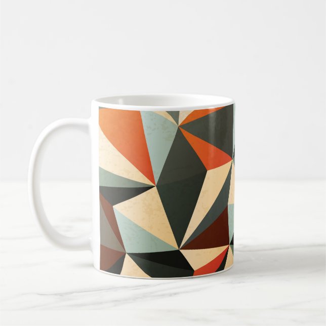 Mug Forme de diamant : Conception Vintage Abstraite (Gauche)