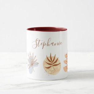 Mug Forme de fleur boho abstraite Nom botanique