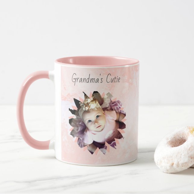 Mug Forme de fleurs personnalisée Photo Aquarelle Past (Avec donut)