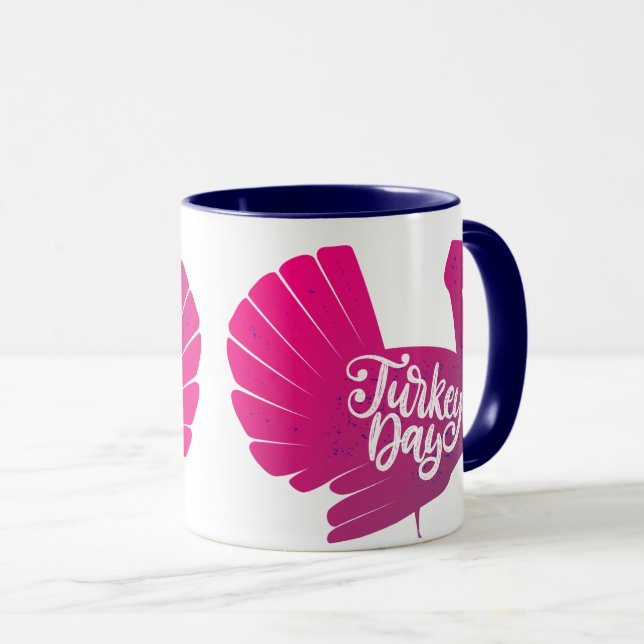 Mug Forme de Turquie mignonne pourpre avec typographie (Devant droit)